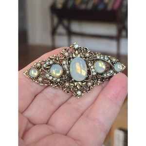 ART Arthur Pepper Opalescent Moonstone Glass Cabochon Signed Art Deco Style